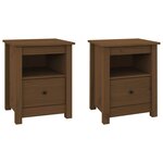 vidaXL Tables de chevet 2Pièces Marron miel 40x35x49cm Bois de pin massif
