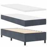 vidaXL Lit à ressort LED avec matelas Gris foncé 80 x 200 cm tissu