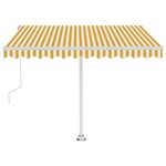 vidaXL Auvent automatique sur pied 300x250 cm Jaune/Blanc