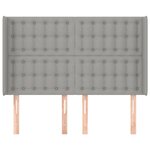 vidaXL Tête de lit avec oreilles Gris clair 147x16x118/128 cm Tissu
