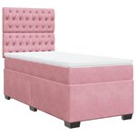 vidaXL Sommier à lattes de lit avec matelas Rose 90x190 cm Velours