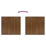 vidaXL Buffet Chêne marron 80x36x75 cm Bois d'ingénierie