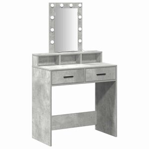 vidaXL Table de Toilette Gris 79 x 41 x 140 cm Bois d'ingénierie