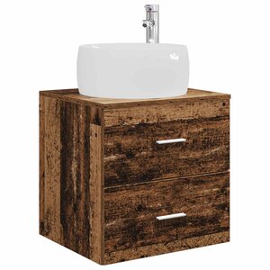 vidaXL Vanité de lavabo mural Bois ancien 49 5 x 44 5 x 66 cm