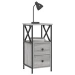 vidaXL Tables de chevet 2 Pièces sonoma gris 34x35 5x70cm bois ingénierie