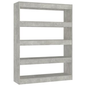 vidaXL Bibliothèque/Séparateur de pièce Gris béton 100x30x135 cm