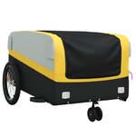 vidaXL Remorque de vélo noir et jaune 45 kg fer