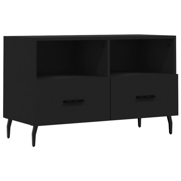 vidaXL Meuble TV Noir 80x36x50 cm Bois d'ingénierie