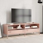vidaXL Meuble TV rose 135x39x43 5 cm acier laminé à froid