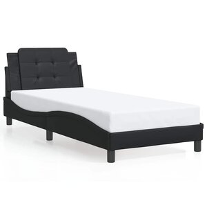 vidaXL Cadre de lit sans matelas Zadar noir 100x200 cm similicuir