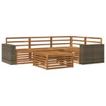 vidaXL Ensemble de canapés d'extérieur 5 Pièces Naturel 79 x 79 x 37 cm