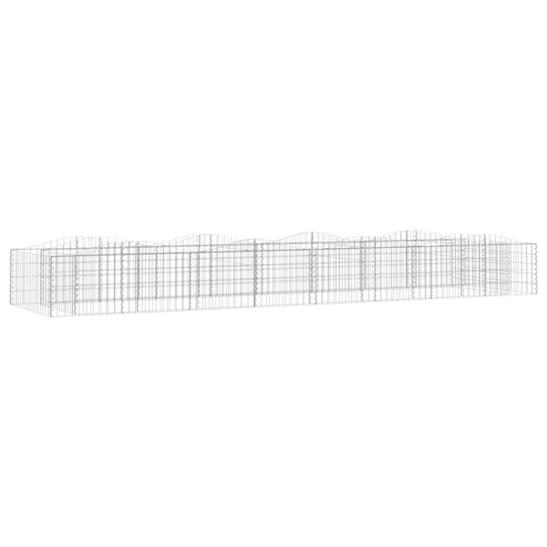 vidaXL Lit surélevé à gabions arqué 600x100x50 cm Fer galvanisé
