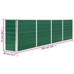 vidaXL Jardinière 320x40x77 cm Acier galvanisé Vert