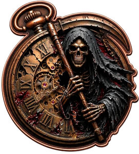 Monnaie GRIM REAPER Out of Time 2 Oz Medaille Cuivre (PRÉCOMMANDE)