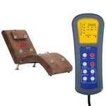 vidaXL Chaise longue de massage avec oreiller Marron Similicuir daim