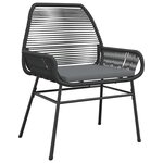 vidaXL Ensemble à manger de jardin et coussins 5 Pièces noir rotin verre