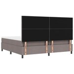 vidaXL Lit à ressorts avec matelas Taupe 200 x 200 cm tissu