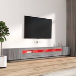 vidaXL Ensemble de meubles TV avec lumières LED 3 Pièces Sonoma gris