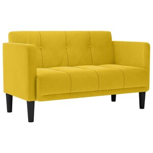 vidaXL Canapé deux places Jaune 111 cm Velours