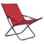 vidaXL Chaises pliables de plage lot de 2 Tissu Rouge