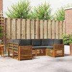 vidaXL Ensemble de canapé d'angle 6 Pièces Naturel et Anthracite
