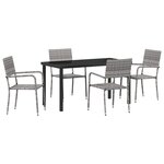 vidaXL 5 meubles de jardin gris en poly rattan