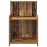 vidaXL Tables de chevet - Lot de 2 - Bois ancien - 40 x 35 x 60 cm - Bois composite