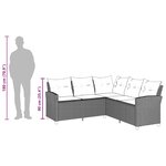 vidaXL Canapés en forme de L avec coussins gris résine tressée