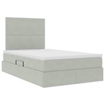 vidaXL Lit avec rangement et LED Gris clair 120 x 200 cm Velours