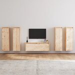 vidaXL Meubles TV 5 Pièces Bois massif de pin