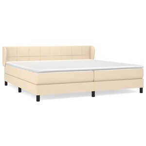 vidaXL Sommier à lattes de lit avec matelas Crème 200x200 cm Tissu
