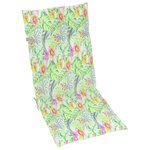 vidaXL Chaises de jardin lot de 4 avec coussins motif feuilles Teck