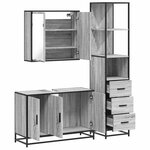 vidaXL Ensemble de meubles de salle de bain 3 Pièces Sonoma gris