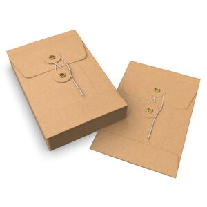 Lot de 20 enveloppes à soufflets à rondelle et ficelle manille 162x114