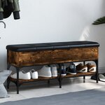 vidaXL Banc à chaussures chêne fumé 102x32x45 cm bois d'ingénierie