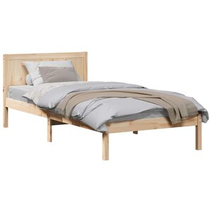 vidaXL Cadre de lit Marron 90 x 190 cm Bois de pin massif