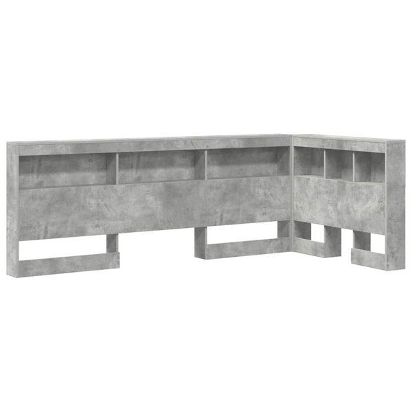 vidaXL Tête de lit de rangement Gris béton 90 cm Bois d'ingénierie