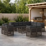 vidaXL Ensemble de canapé de jardin 13 pc Gris polyrotin