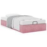 vidaXL Cadre de lit ottoman sans matelas rose 90x190 cm velours