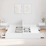 vidaXL Cadre de lit avec rangement avec tête de lit Blanc 180 x 200 cm