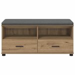 vidaXL Banc d'entrée avec coussin Chêne artisanal 100 x 38 x 46 cm
