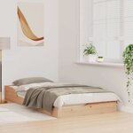 vidaXL Cadre de lit Marron 75 x 190 cm Pin massif