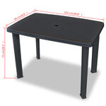 vidaXL Table de jardin Anthracite 101 x 68 x 72 cm Plastique