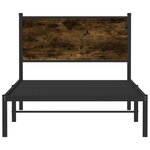 vidaXL Cadre de lit en métal sans matelas chêne fumé 107x203 cm