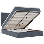 vidaXL Cadre de lit ottoman avec matelas gris foncé 140x200 cm velours