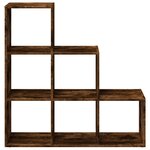 vidaXL Étagère séparatrice de pièce à 3 niveaux chêne fumé 99x29x99 cm