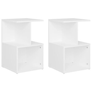 vidaXL Tables de chevet 2 Pièces blanc 35x35x55 cm bois d'ingénierie