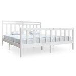 vidaXL Cadre de lit sans matelas blanc bois massif