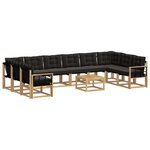 vidaXL Ensemble de canapés d'extérieur 11 pc Blanc et noir