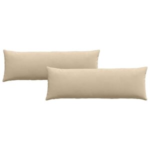 vidaXL Coussins de canapé 2 pc tissu Crème 120 x 40 cm